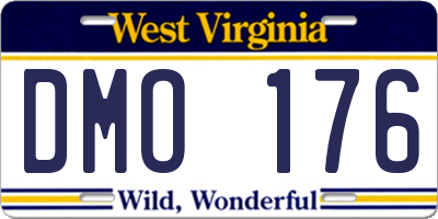 WV license plate DMO176