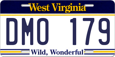 WV license plate DMO179