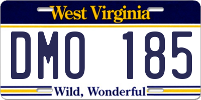 WV license plate DMO185