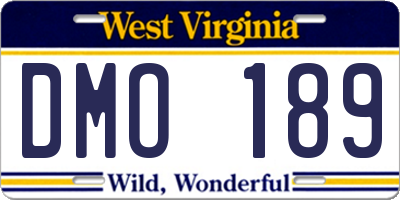 WV license plate DMO189