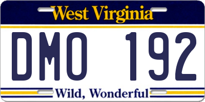 WV license plate DMO192