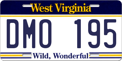 WV license plate DMO195