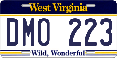 WV license plate DMO223
