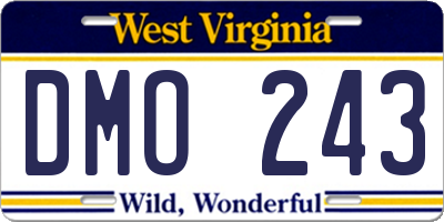 WV license plate DMO243