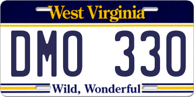 WV license plate DMO330