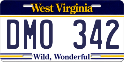 WV license plate DMO342