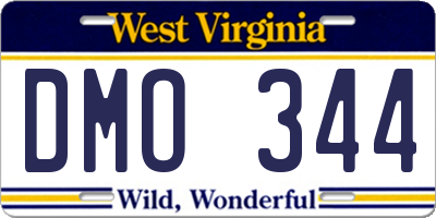 WV license plate DMO344