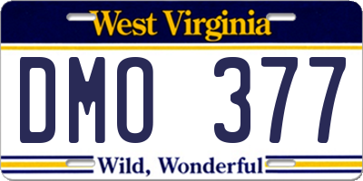 WV license plate DMO377