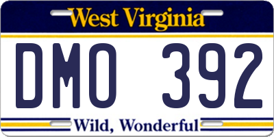 WV license plate DMO392