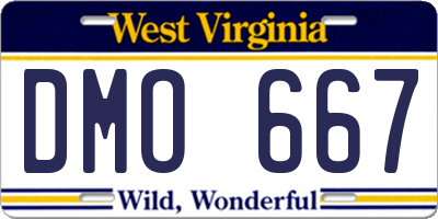 WV license plate DMO667