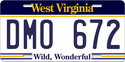 WV license plate DMO672