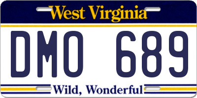 WV license plate DMO689