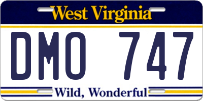 WV license plate DMO747