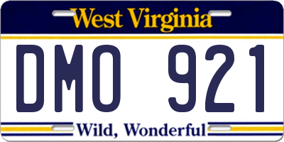 WV license plate DMO921