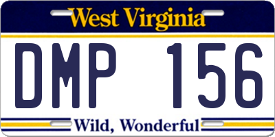 WV license plate DMP156