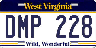 WV license plate DMP228