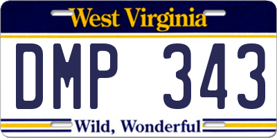 WV license plate DMP343