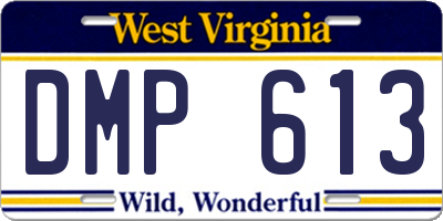 WV license plate DMP613