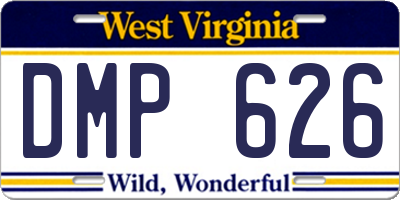 WV license plate DMP626