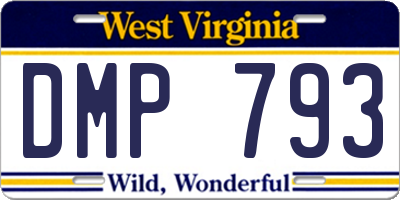 WV license plate DMP793
