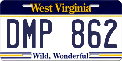 WV license plate DMP862