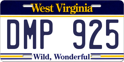 WV license plate DMP925