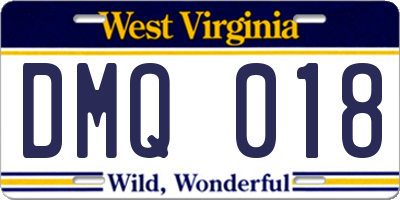 WV license plate DMQ018