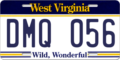WV license plate DMQ056