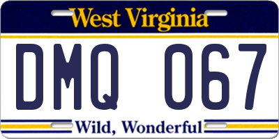 WV license plate DMQ067