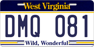 WV license plate DMQ081