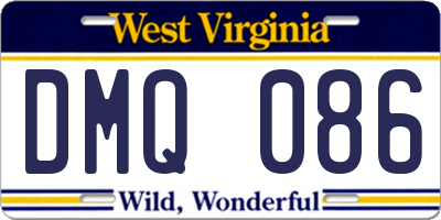 WV license plate DMQ086