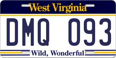 WV license plate DMQ093
