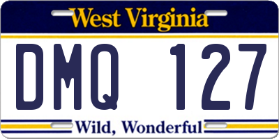 WV license plate DMQ127