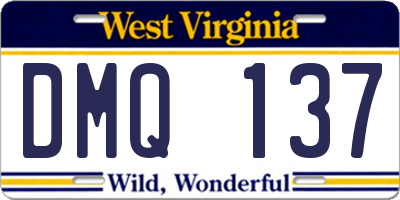 WV license plate DMQ137