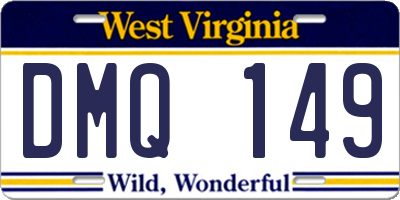 WV license plate DMQ149