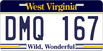 WV license plate DMQ167