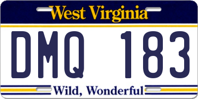 WV license plate DMQ183