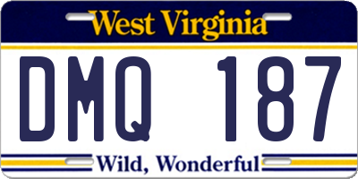 WV license plate DMQ187