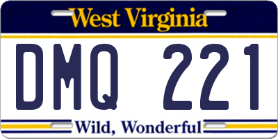 WV license plate DMQ221