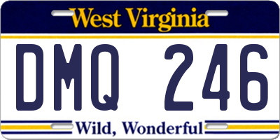 WV license plate DMQ246