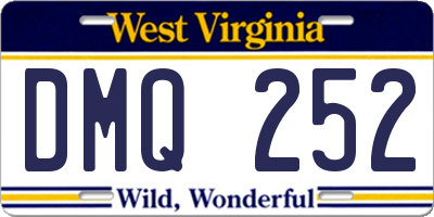 WV license plate DMQ252