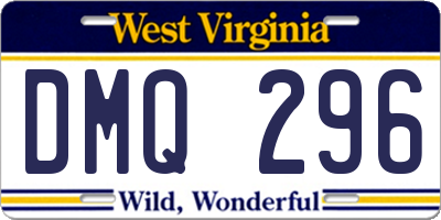 WV license plate DMQ296