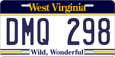 WV license plate DMQ298