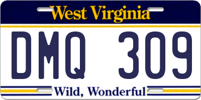 WV license plate DMQ309