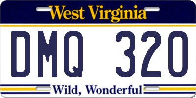 WV license plate DMQ320