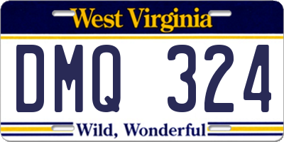 WV license plate DMQ324