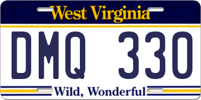 WV license plate DMQ330