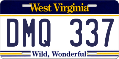 WV license plate DMQ337