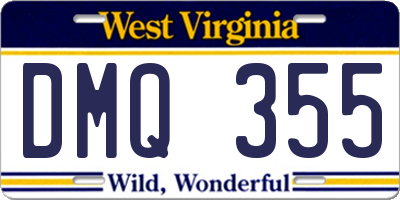 WV license plate DMQ355