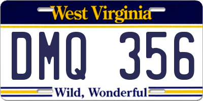 WV license plate DMQ356